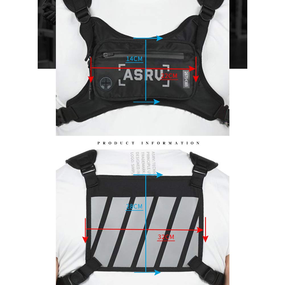 Bolsa de pecho resistente al agua para hombres al aire última intervensión, paquete de pecho táctico,para hombre y mujer, equipo de ocio, correr, senderismo-negro