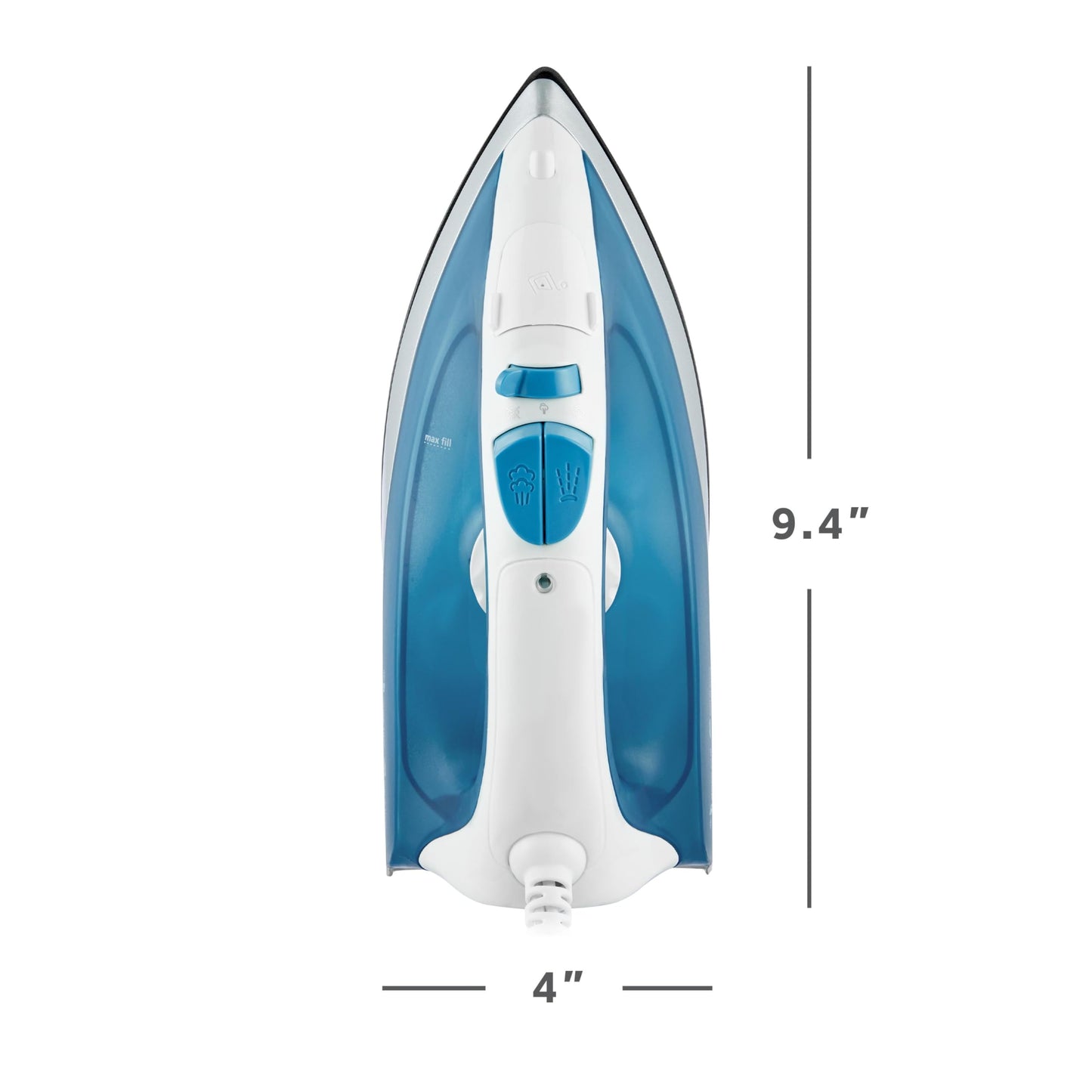 Plancha de Vapor Sunbeam Blanco Azul con Suela Antiadherente y Punta de Precisión