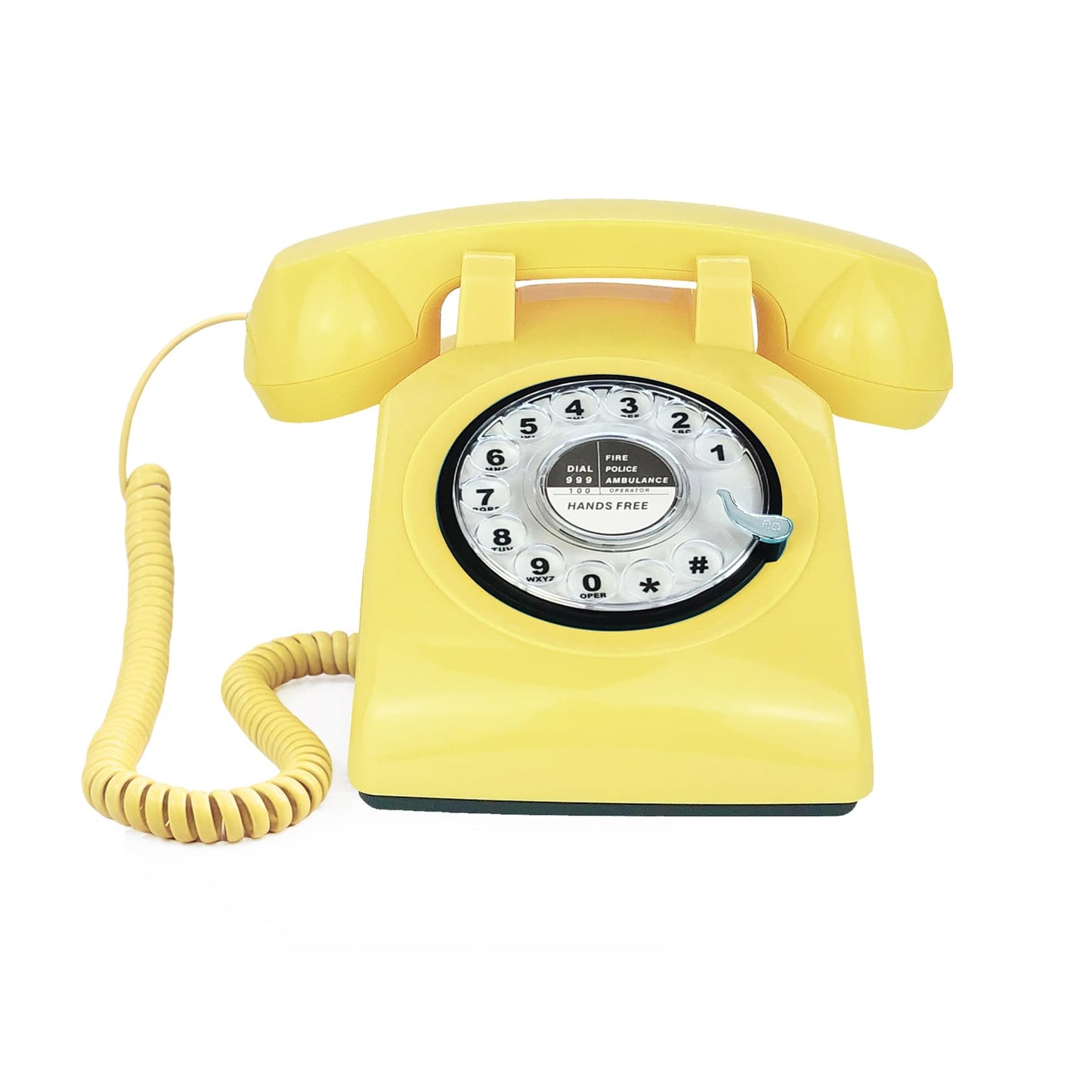 TelPal - Teléfono retro de una sola línea con cable de computadora, esfera giratoria clásica, clásico, manos libres, teléfono fijo para el hogar/oficina/hotel, teléfonos antiguos para personas mayores