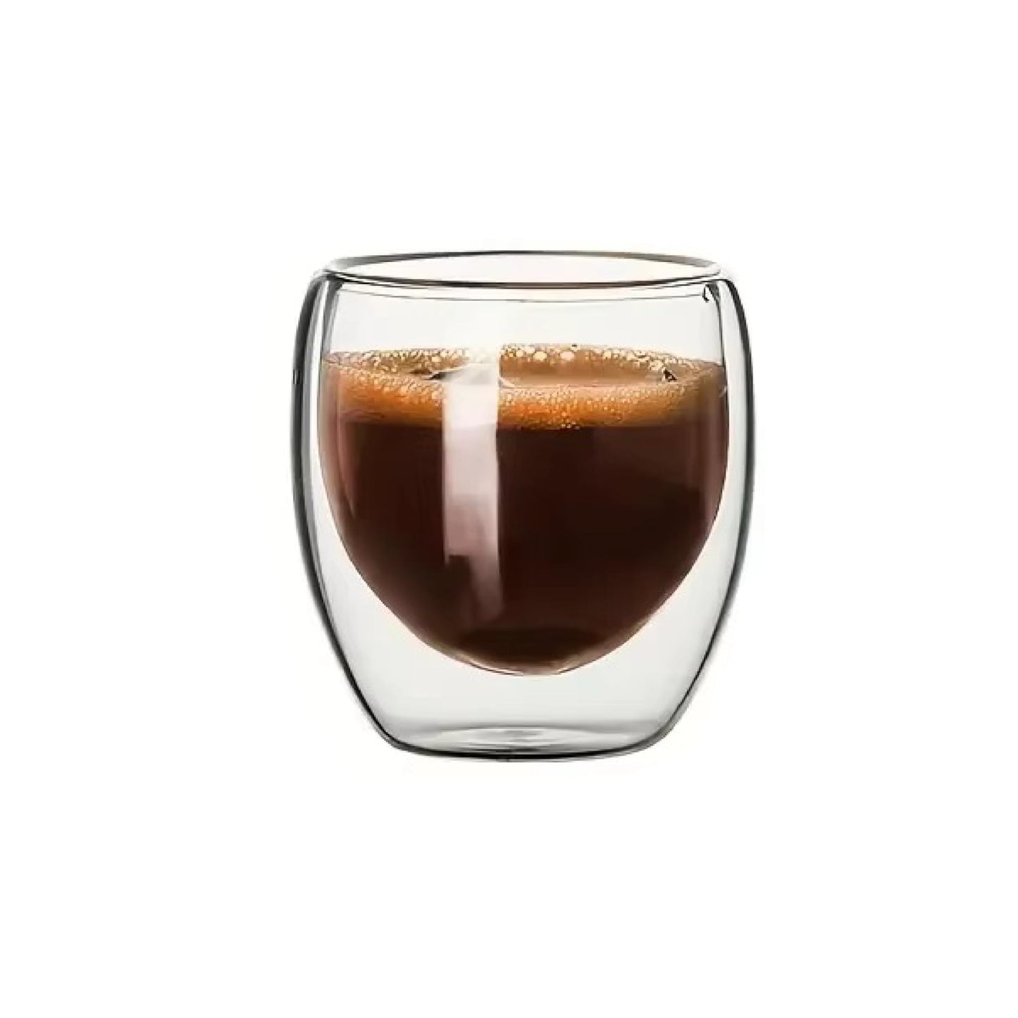 Juego de Tazas de Vidrio Doble Pared Mebix Transparente con Aislamiento Térmico para Café Espresso