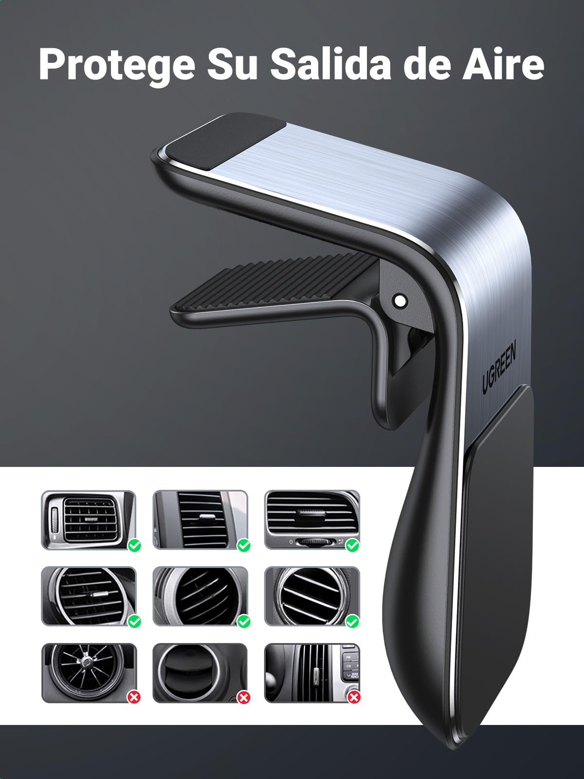 Soporte Celular UGREEN Negro Magnético para Automóvil