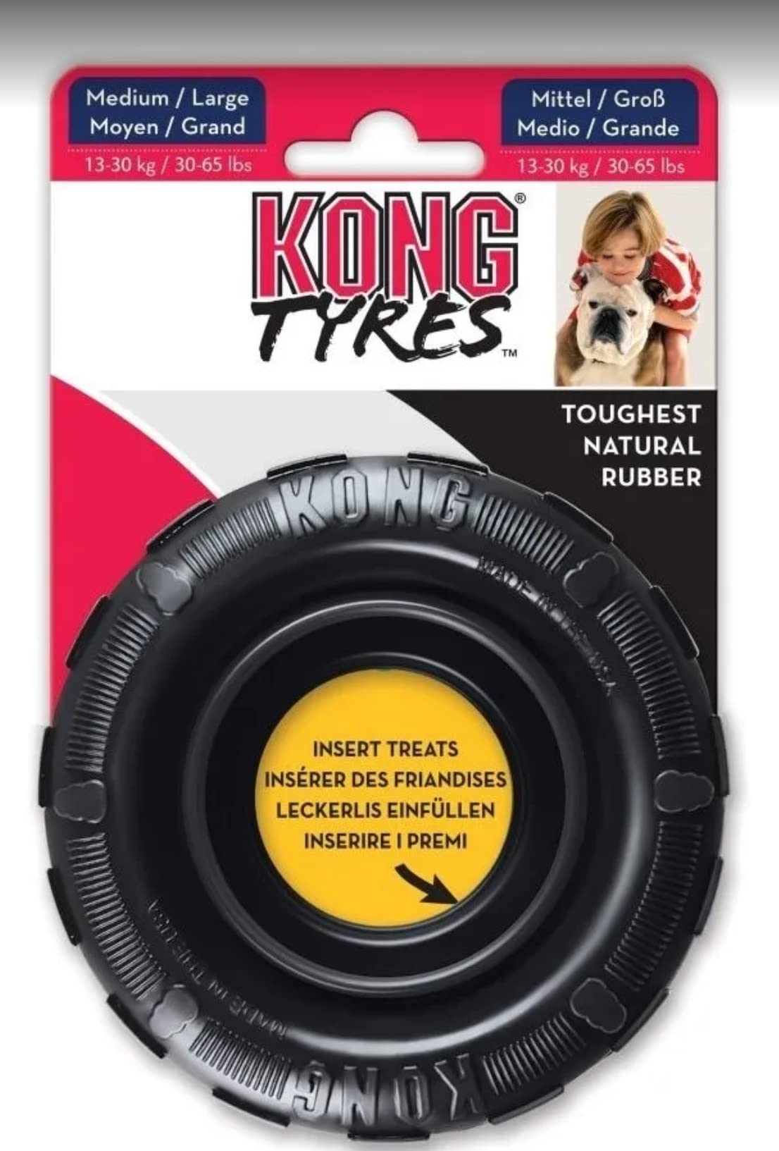 KONG Tires Extreme Dog Toy (1-Negro, 1-Mediano/Grande)