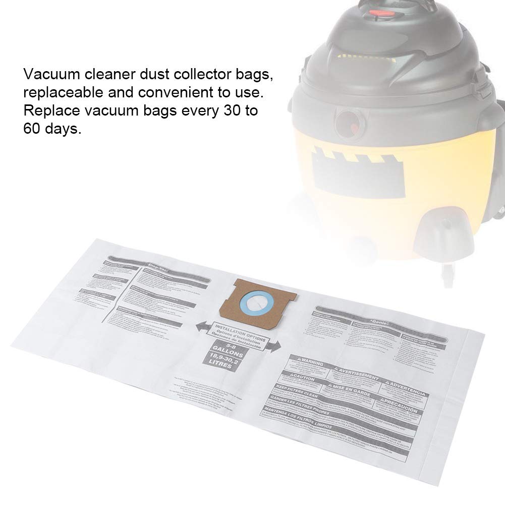Bolsa Recolectora de Polvo para Aspiradora, Accesorio de Repuesto Shop-Vac 90661 906-61 9066100 5-8, Eliminación de Polvo para Alivio de Alergias