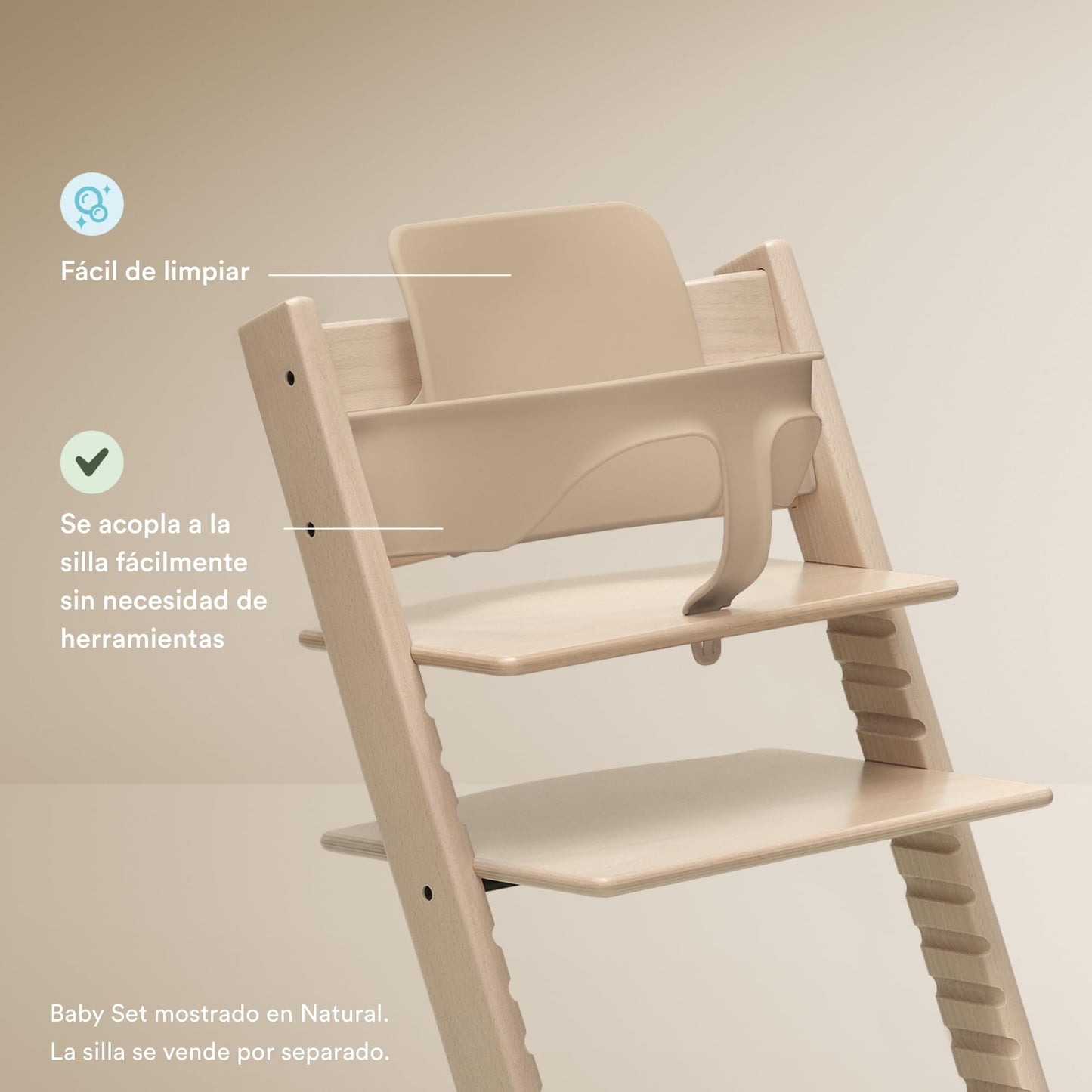 Tripp Trapp Baby Set 2 de Stokke, Edad 6-36 meses - Convierta la silla Tripp Trapp en una cómoda trona (Storm Grey)