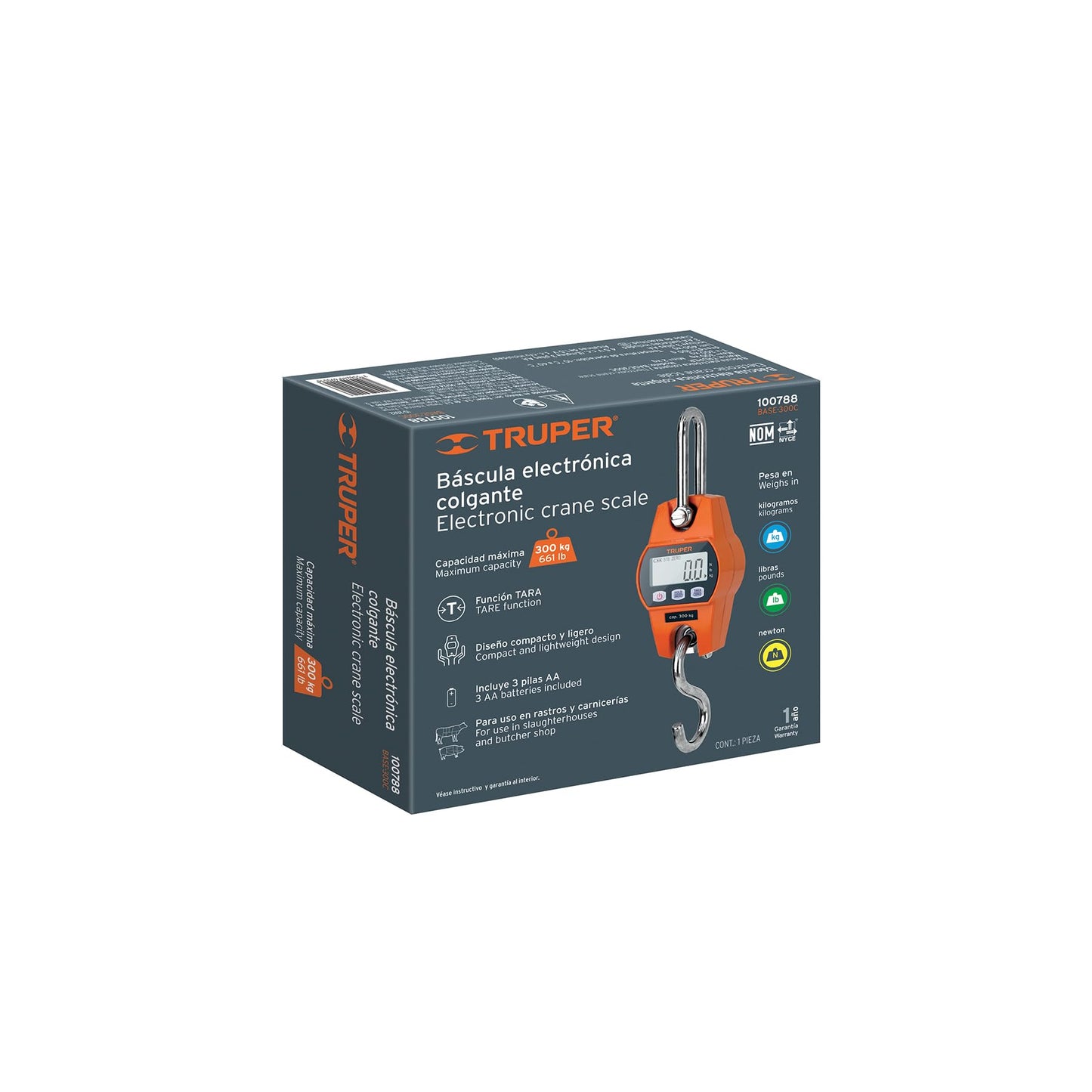 Báscula Electrónica Truper Colgante 300 kg