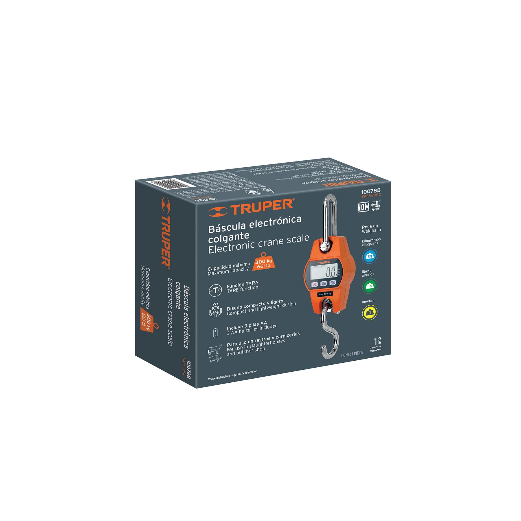 Báscula Electrónica Truper Colgante 300 kg