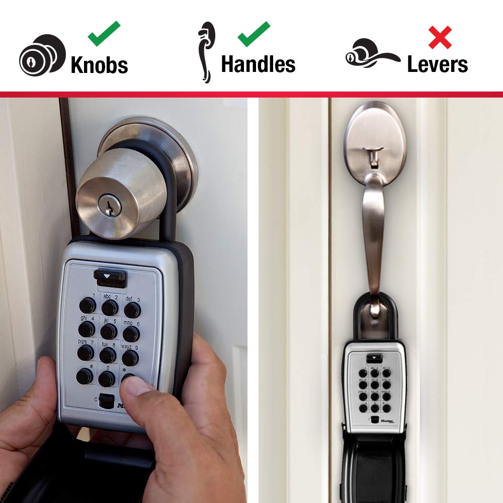 Caja de Seguridad Master Lock Negro Portátil con Botón de Combinación Personalizable