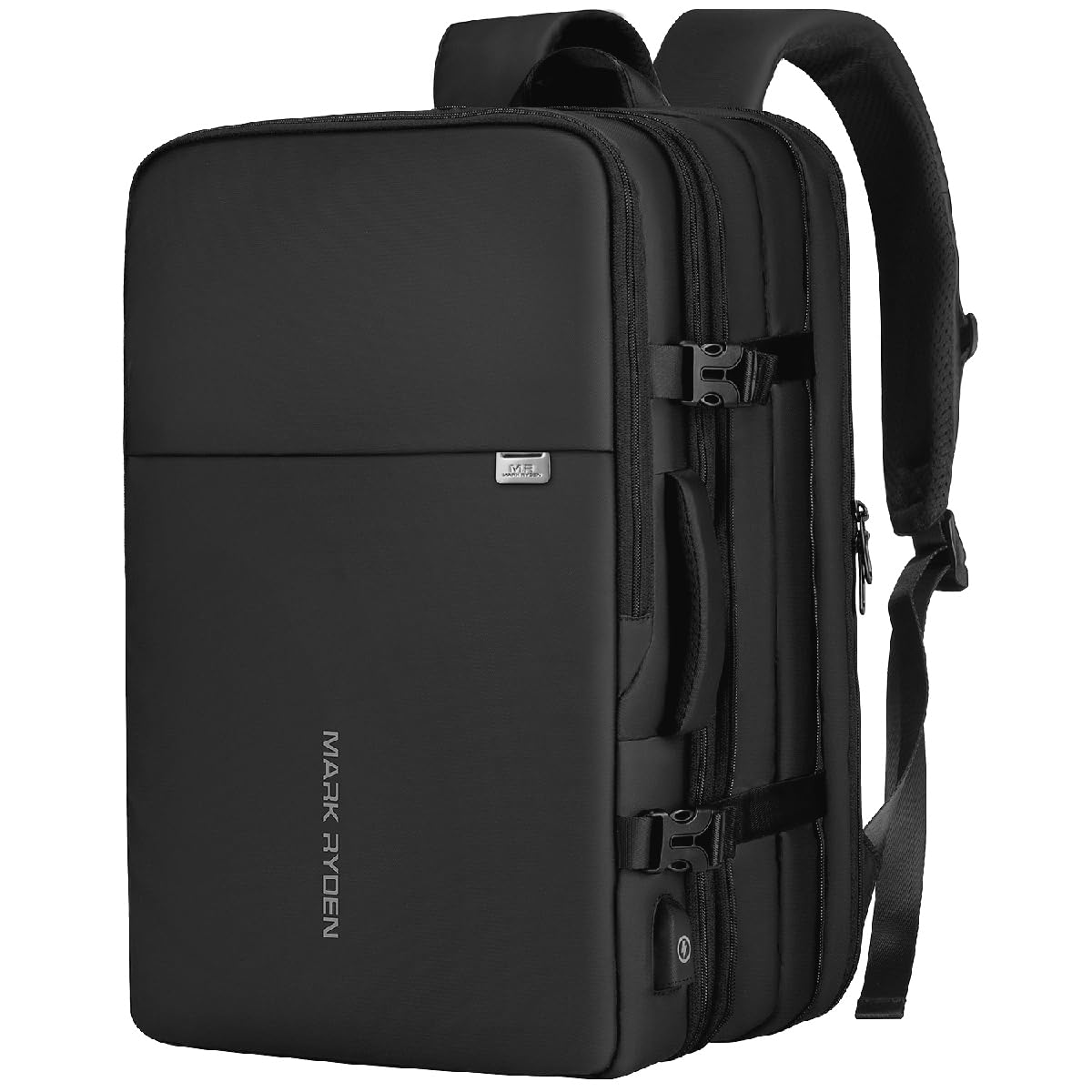 Mochila para Portátil Mark Ryden Negra con Cargador USB e Impermeable para Hombre y Mujer