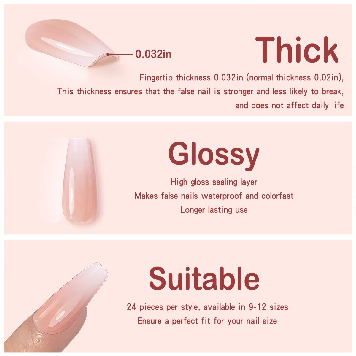 Yivaiks 24 uñas postizas personalizadas a mano, con diseño de bailarina y diamantes de imitación, accesorio perfecto para banquetes, veladas y fiestas (GD-004)