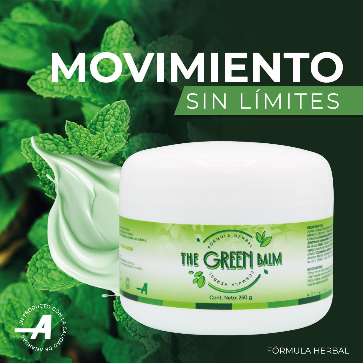 ANAHUAC The Green Balm, Fórmula Herbal Corporal, 250 g