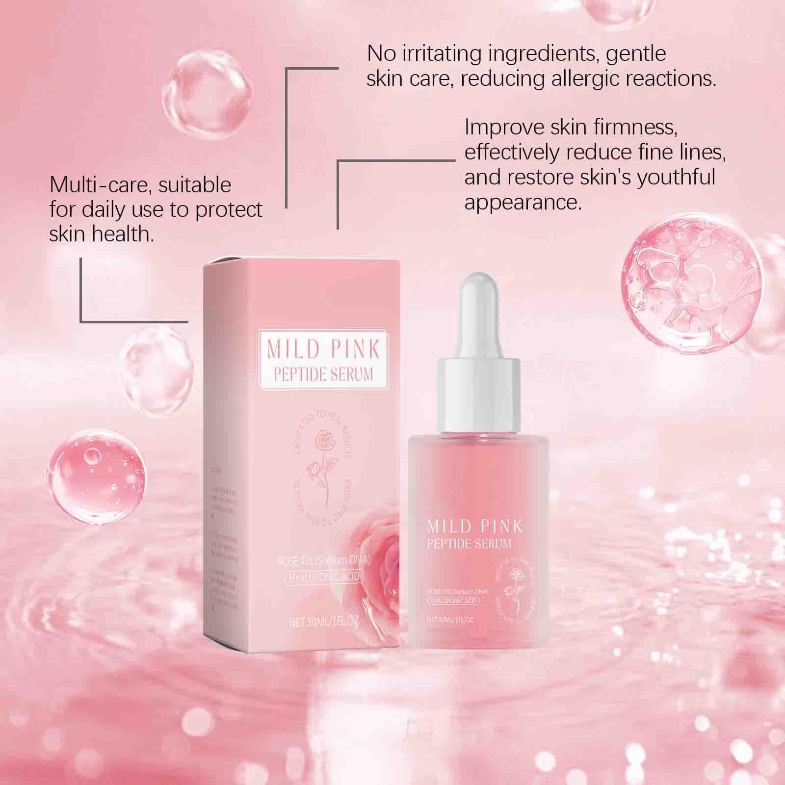 Rose PDRN Suero péptido rosa, Suero antienvejecimiento vegano PDRN para líneas finas y arrugas, antienvejecimiento minimiza las arrugas y levanta reafirmante (30ml,3pc)