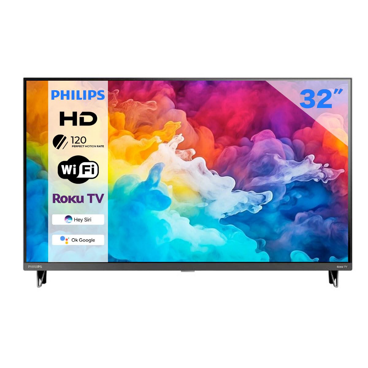 Television PHILIPS HD 720p Smart TV Sin Bordes Compatible con Alexa y Google Assistant Reacondicionado