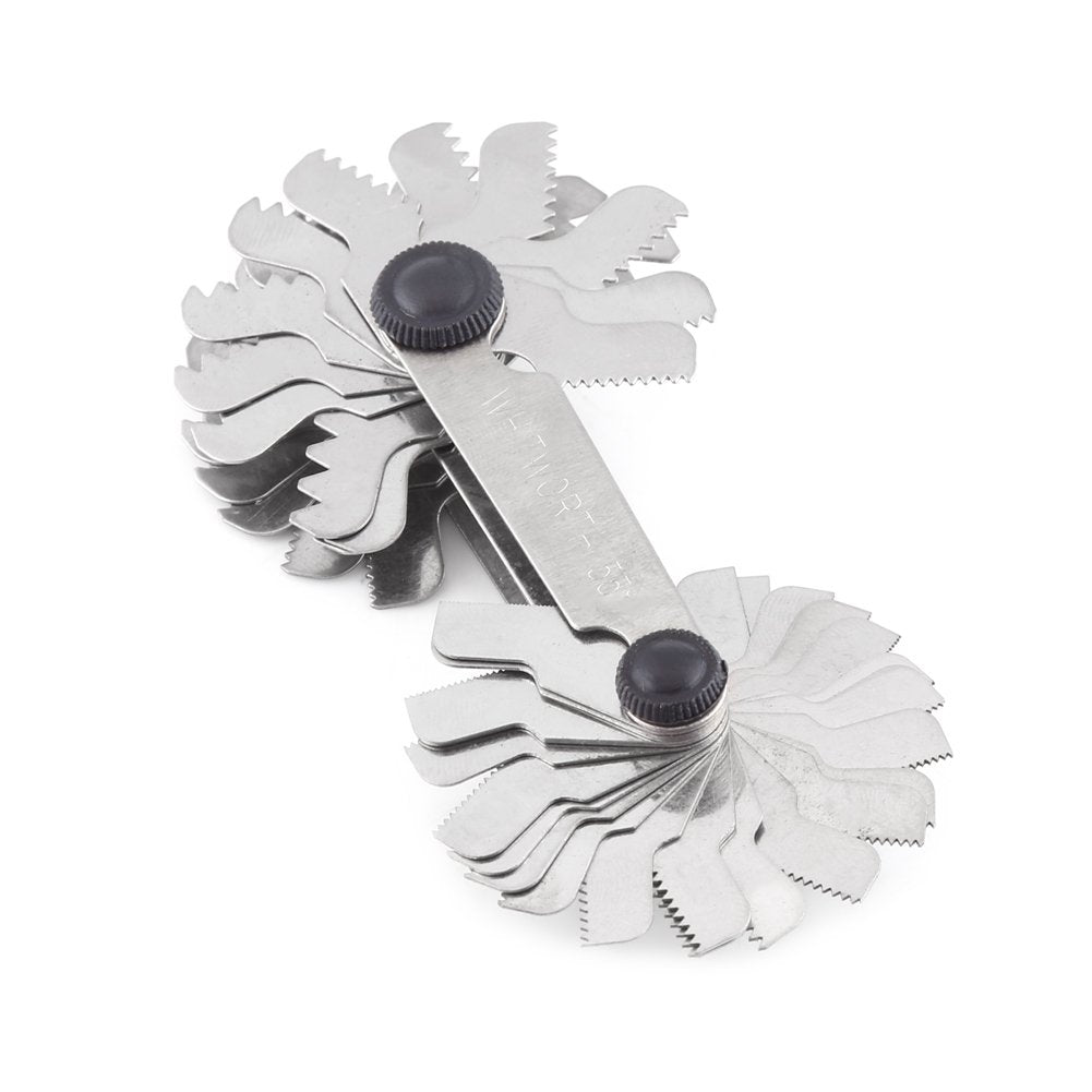 Galga de Roscas de Acero Inoxidable Métrica e Imperial 60 Grados para Medición Industrial 51 Uds.