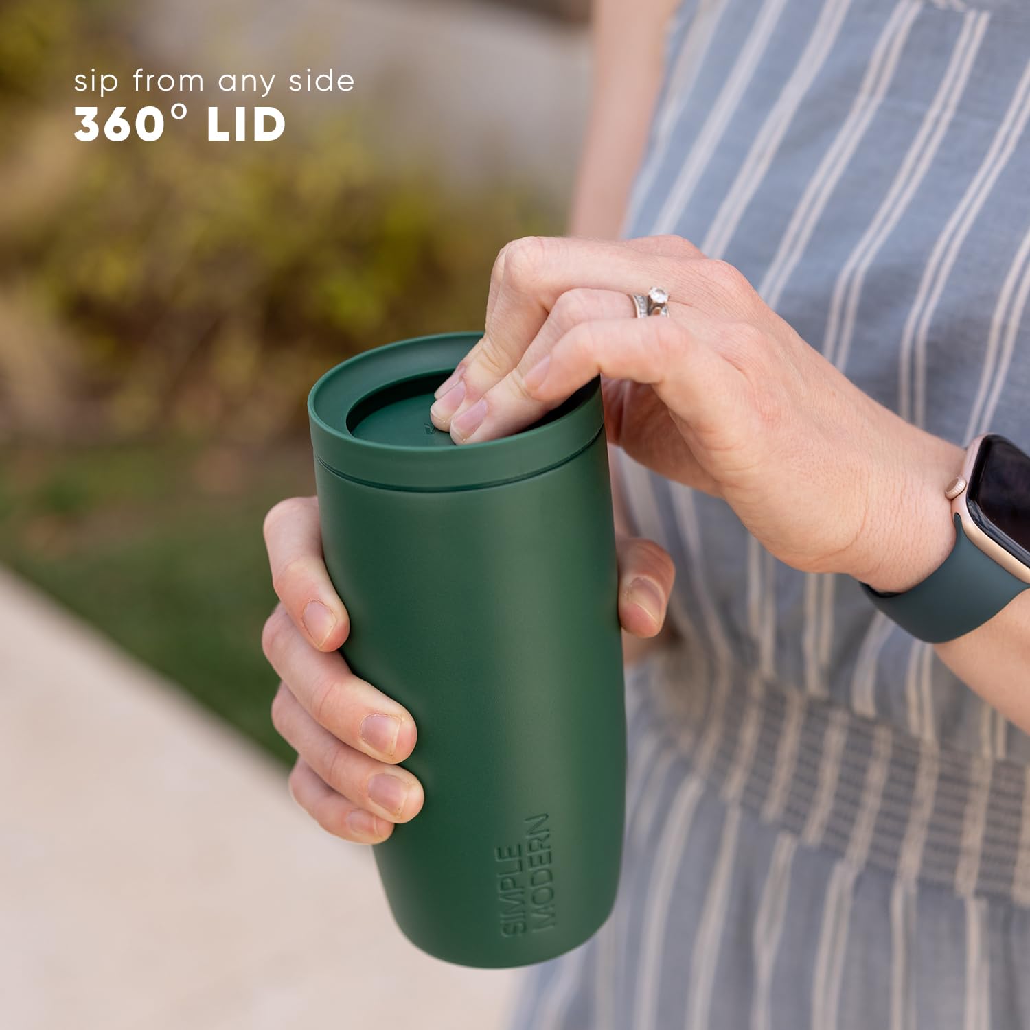 Taza de Café para Viaje Simple Modern Cream Leopard con Tapa 360 y Revestimiento de Cerámica para Mujer y Hombre