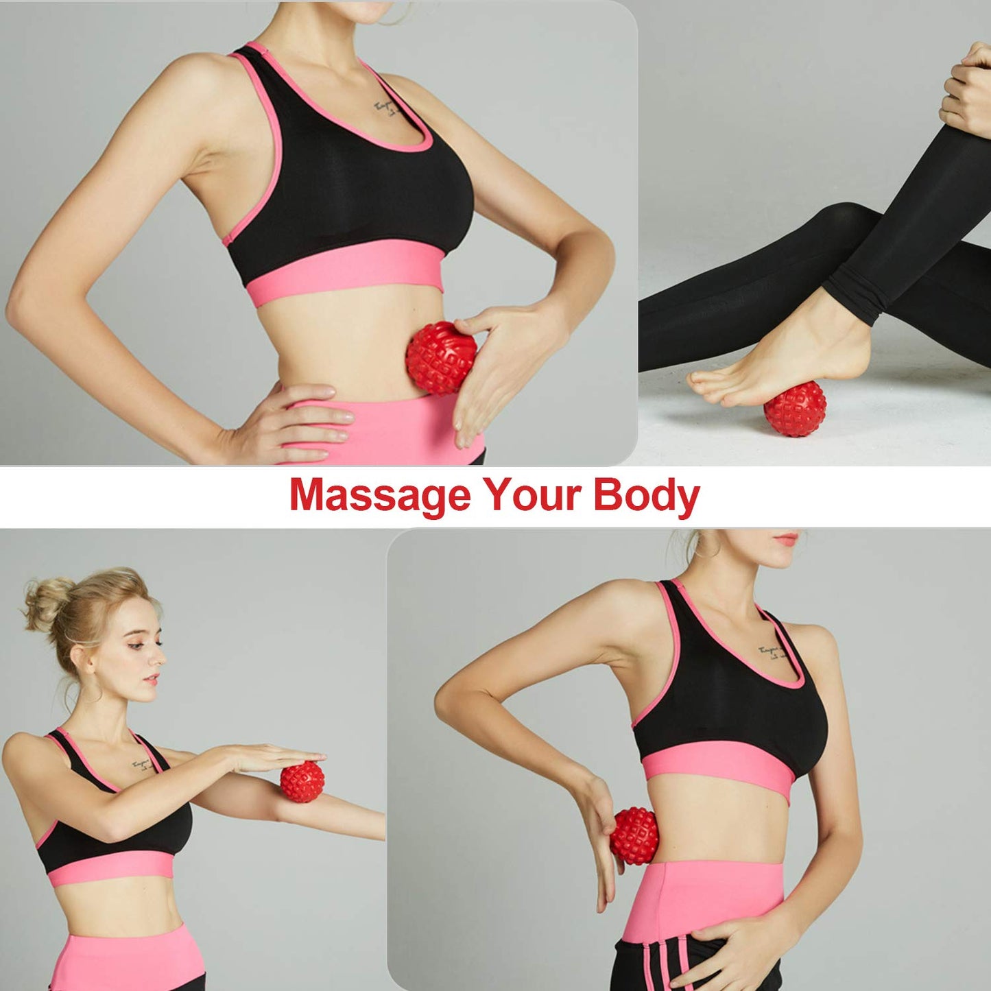 Bola de masaje de punto de gatillo para masaje de tejido profundo, pelota de masaje muscular de fitness para liberación miofascial y relajación deportiva (2.95 pulgadas)