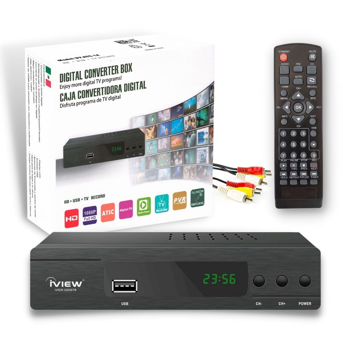 LUXVI 📺 Decodificador Full HD 1080p - Sintonizador Digital para Televisores Convencionales - Grabación PVR y Control Remoto Incluido