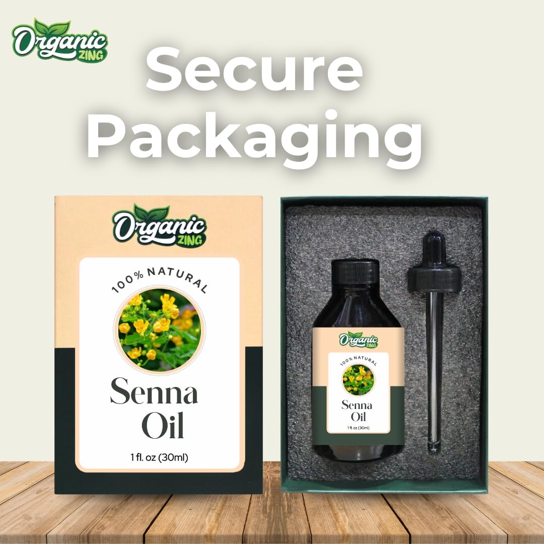 Organic Zing Senna (Cassia Senna) Oil | Pure & Natural Carrier Oil for Skincare & Haircare- 30ml/1.01fl oz