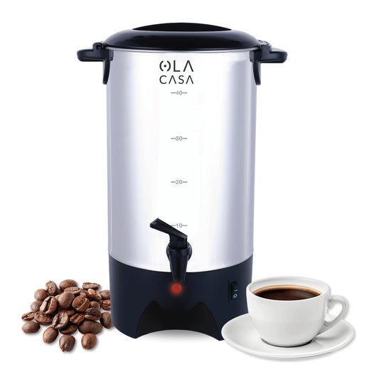 Cafetera 40 Tazas De Acero Inoxidable| Urna Para Café Caliente Con Capacidad De 6L| Dispensador De Café| Cafetera Eléctrica Para Mantener Bebidas Calientes Con Filtro Permanente