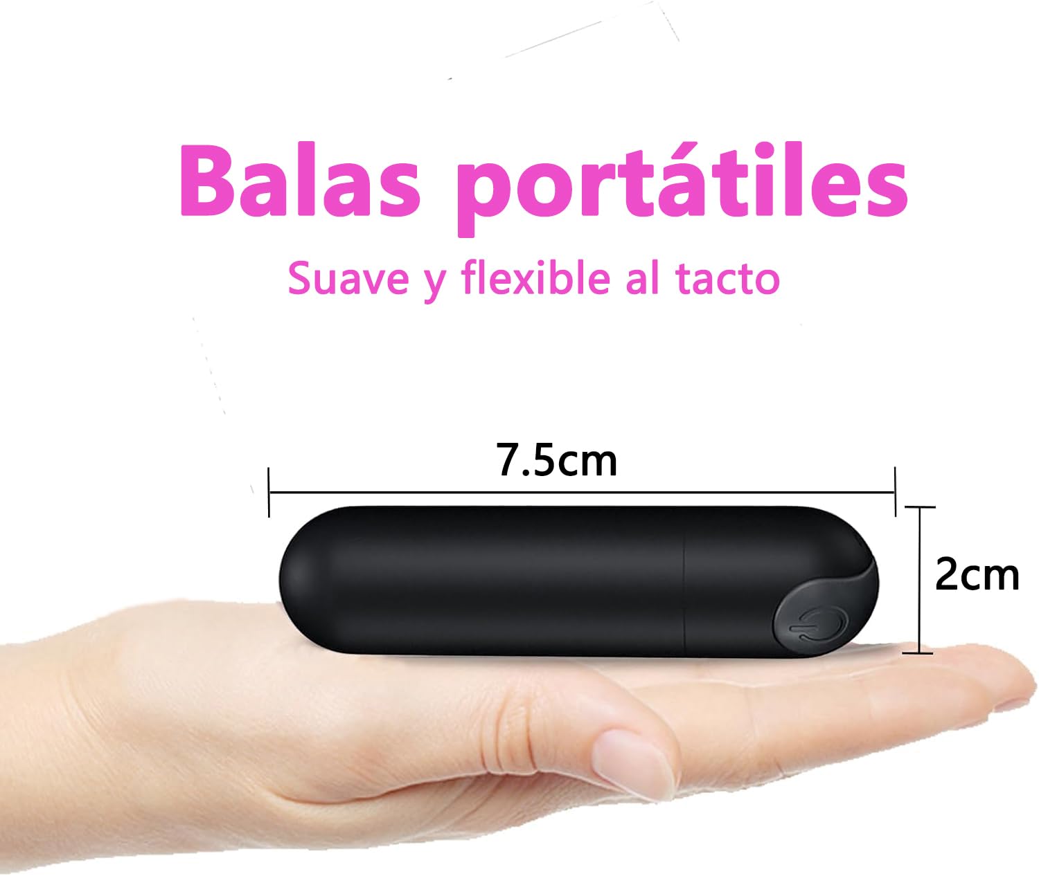 Vibrador Bullet Mini Inalámbrico de Silicona Negro con 10 Modos Impermeable y Recargable para Mujer