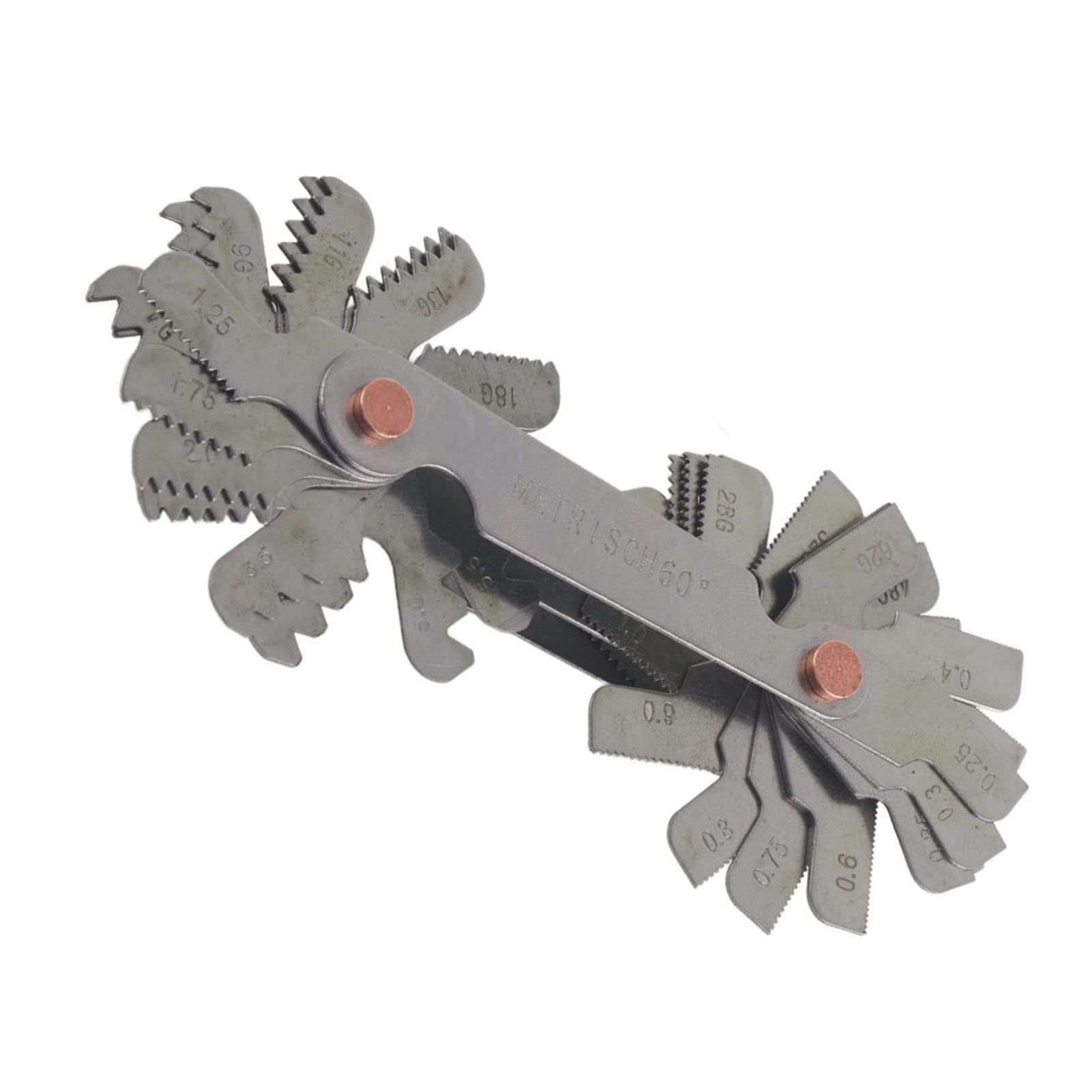 Calibrador de rosca, 51/52Pcs Métrico + imperial (52pc) Calibrador de rosca de acero inoxidable, Herramienta de medición de paso de tornillo de 60 y 55 grados(Metric+ imperial (52pc)) Calibradores