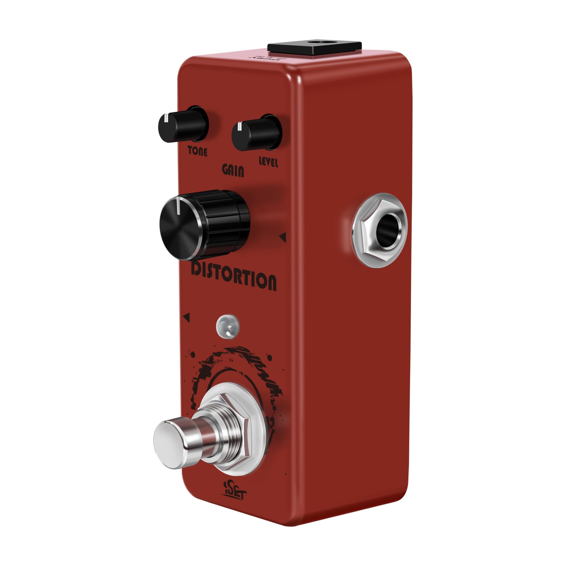 ISET Pedal de guitarra de distorsión Mini Pedal de efecto de guitarra individual para bajo de guitarra eléctrica Bypass verdadero
