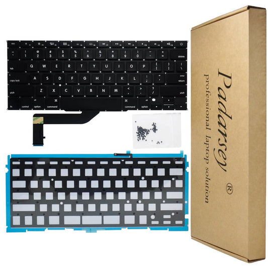 Teclado Retroiluminado Padarsey Negro para MacBook Pro 15 Pulgadas A1398 Retina con Tornillos
