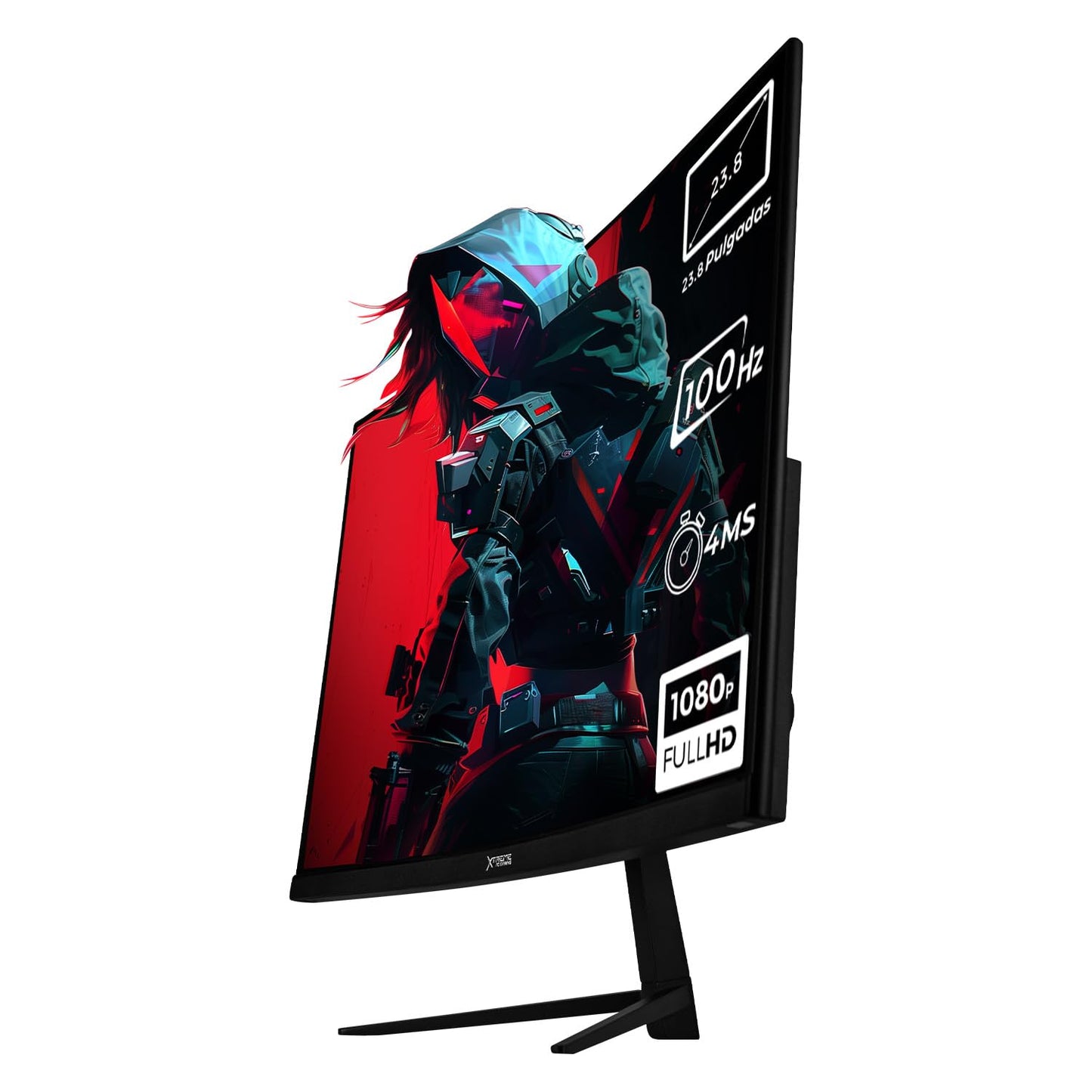 Monitor Gamer Xtreme PC Gaming Negro Clarity Curvo 23.8" 4ms 100Hz FHD VA HDMI