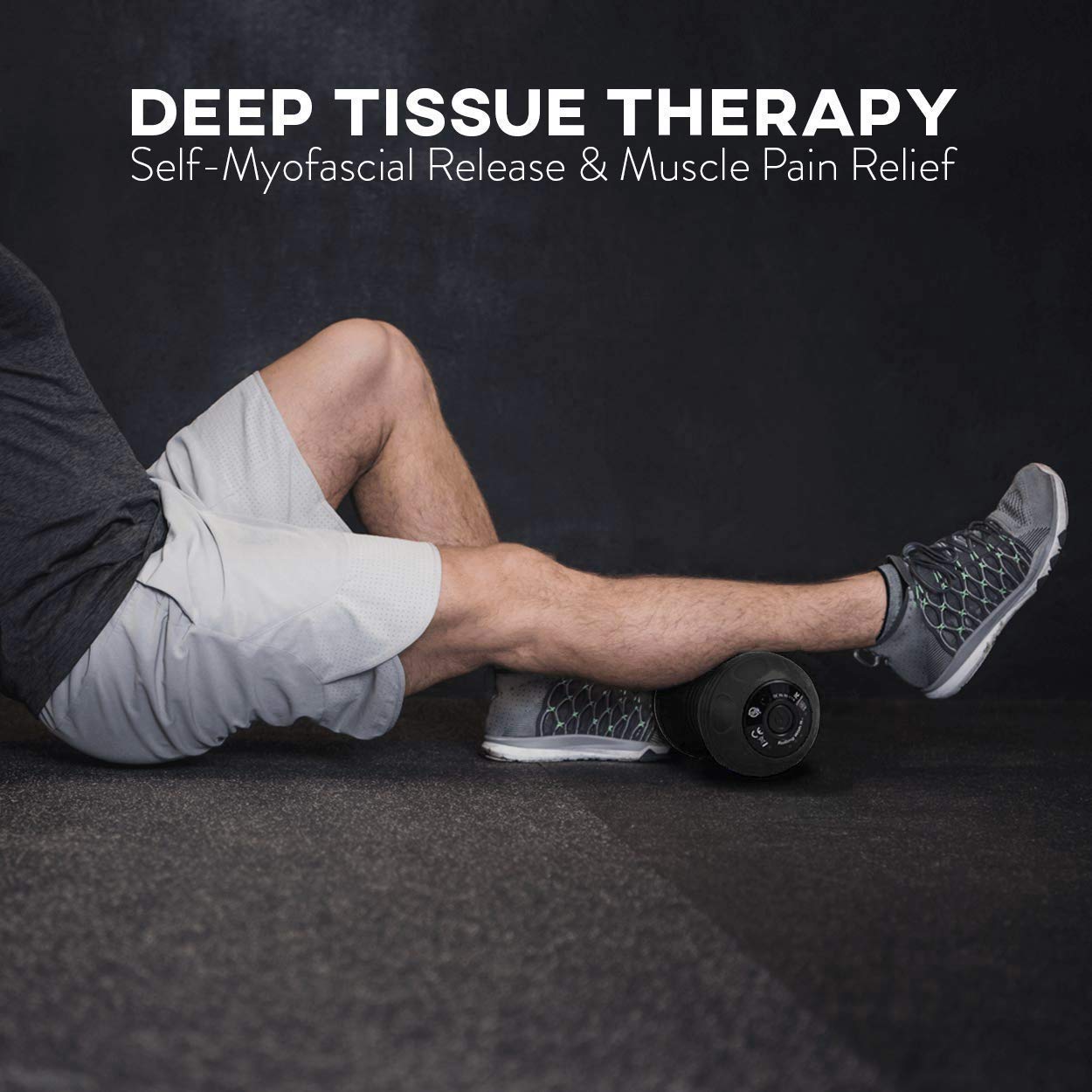 Bola de masaje de cacahuete vibrante profesional – terapia de punto de activación de tela profundo, liberación miofascial – portátil, inalámbrico, 4 niveles de intensidad, doble bola de lacrosse masajeador vibración, color negro