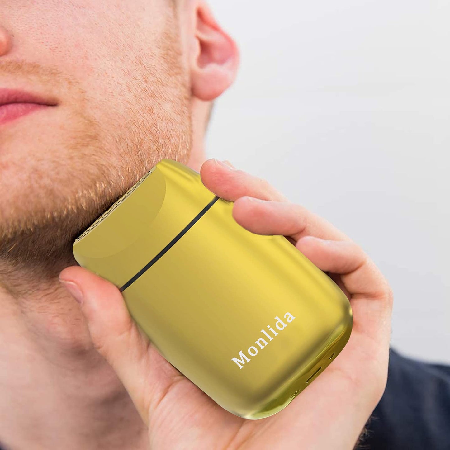 Afeitadora Eléctrica Monlida Dorado Red de Cuchillos Ultrafina para Hombre