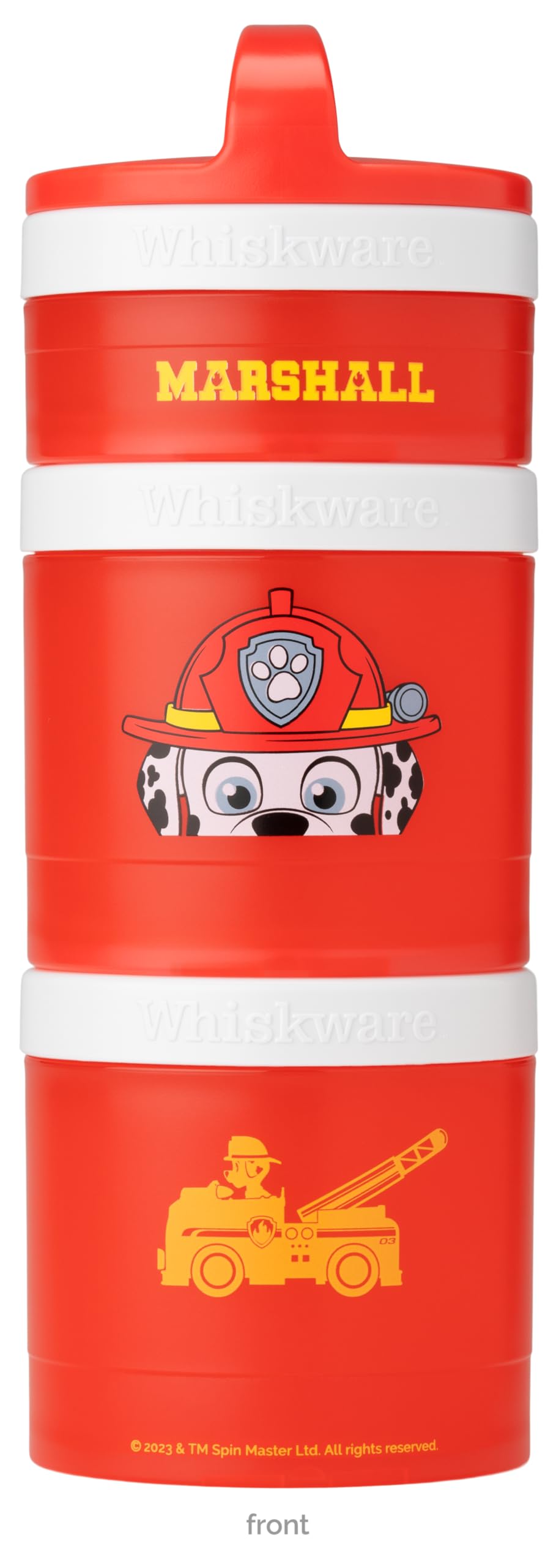 Whiskware Paw Patrol - Recipientes apilables para bebés, niños y niños, 3 tazas apilables para aperitivos para la escuela y los viajes, apto para fórmulas, apto para portavasos