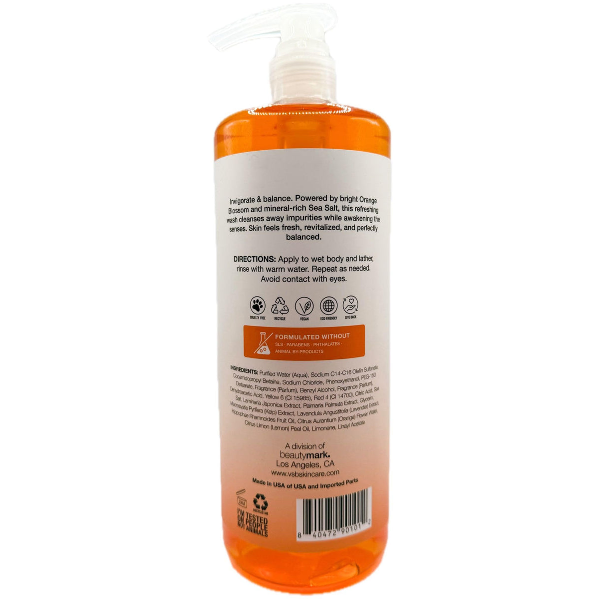 Vitamins And Sea Beauty Orange Blossom Body Wash Invigorating & Balancing Infused with Sea Salt 1 L