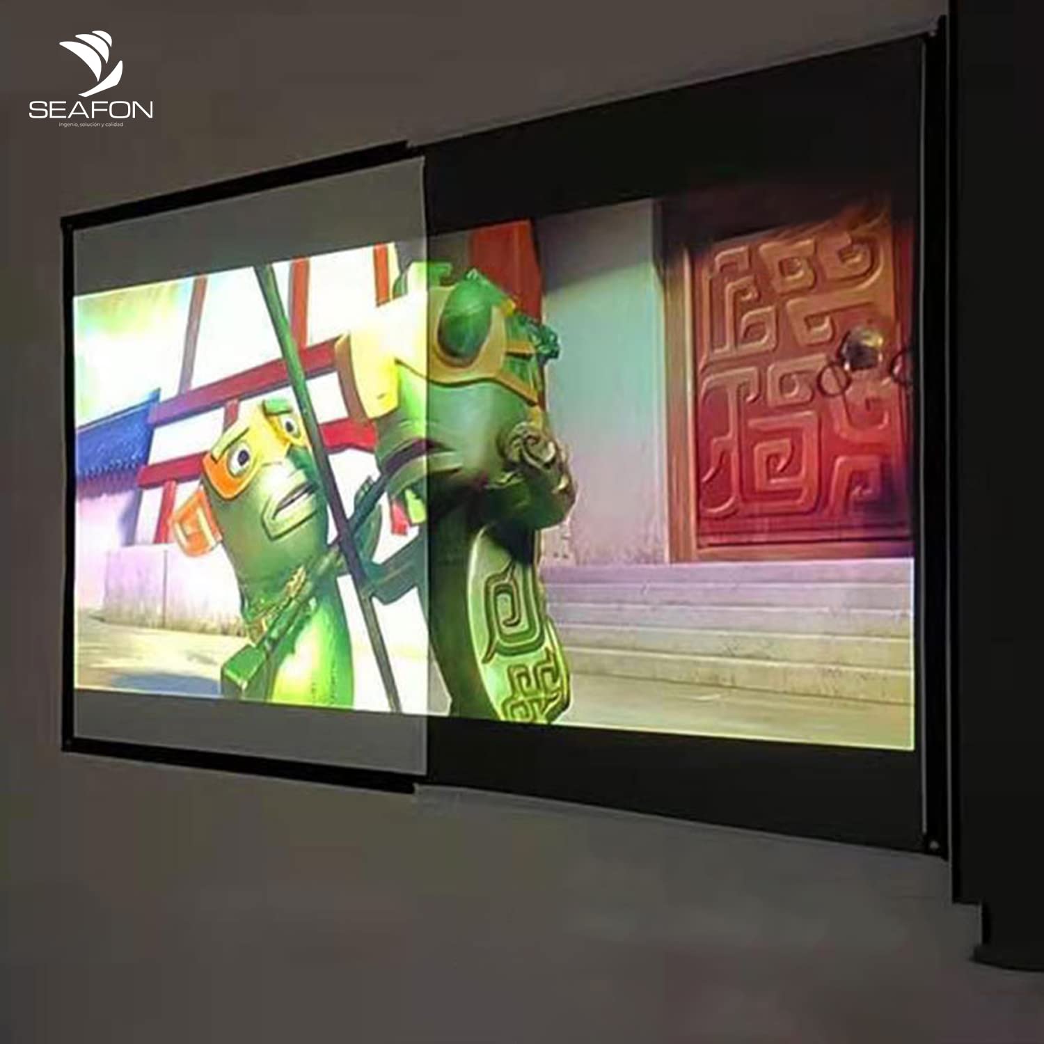 SEAFON Pantalla De Proyección 84 Pulgadas, 4:3 con Trípode