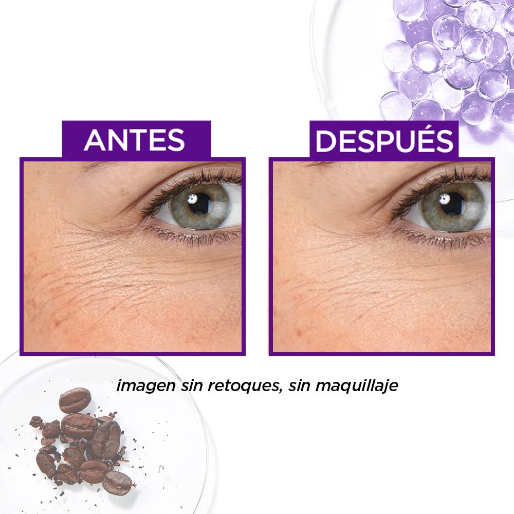 L'Oréal Paris Sérum Ojos Revitalift Ácido Hialurónico revitaliza los ojos disminuye ojeras oscuras y bolsas, ácido hialurónico para hidratar y rellenar líneas de expresión + 1% de cafeína pura para reducir ojeras. 20ml
