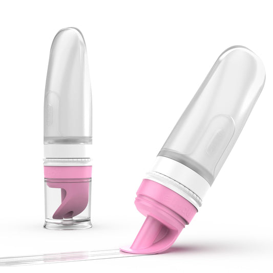 Eli & Ali Swiper Tube - Diaper Rash Cream Dispenser/Applicator with Travel Size Refillable Silicone Tube for Creams, Chest Rubs, etc. - Alternative to Diaper Cream Spatula, Pink, 1 Pack