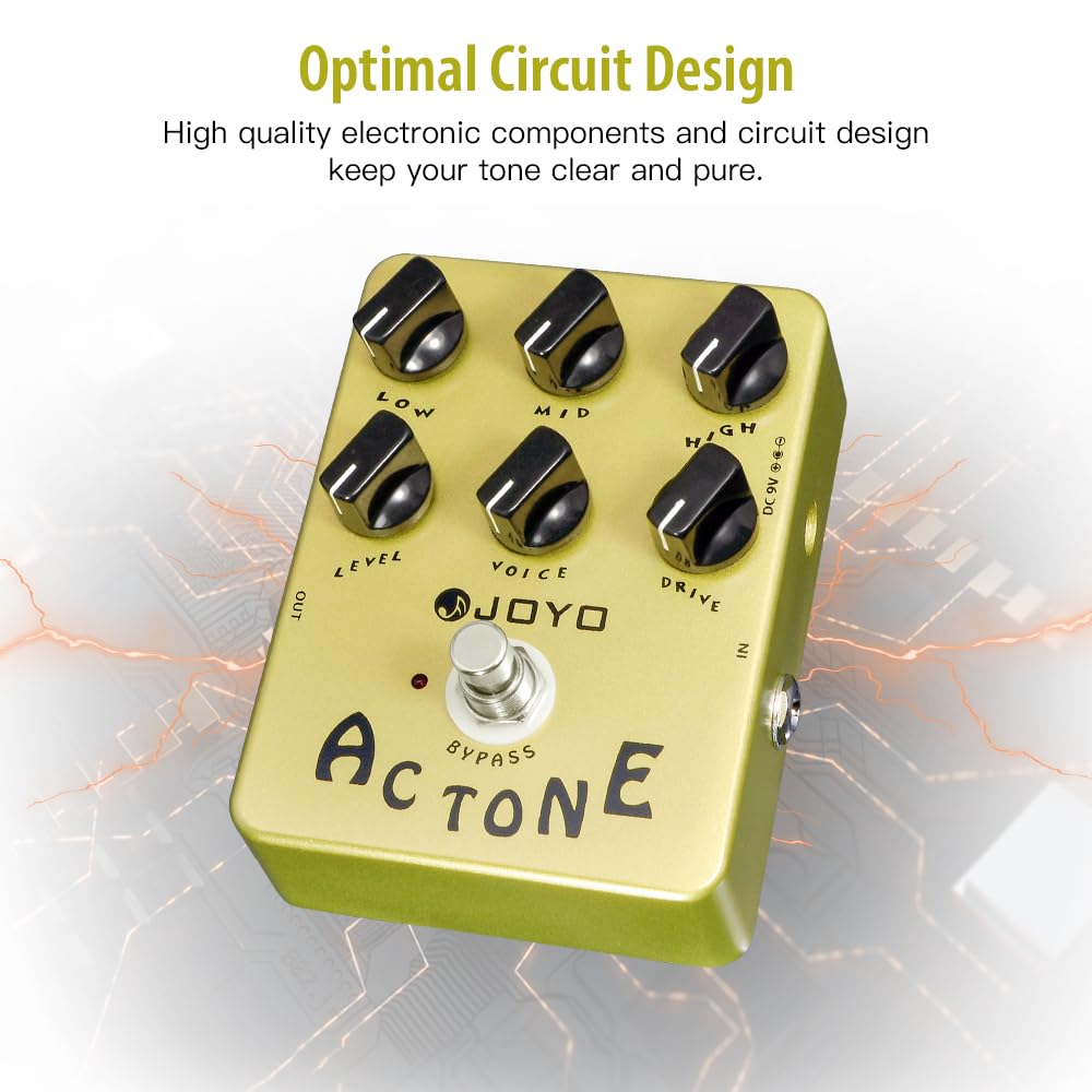 Efecto de pedal de tono de CA JOYO JF-13, pedal de amplificador analógico Vox AC30, sonido de rock británico clásico
