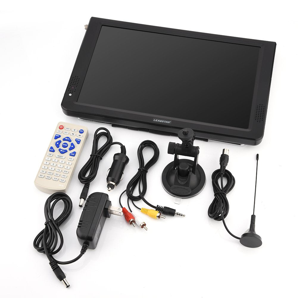 Televisión Portátil Pomya 12 Pulgadas Negro ATSC TV Digital 1080P HD HDMI Reproductor de Video para Auto y Casa