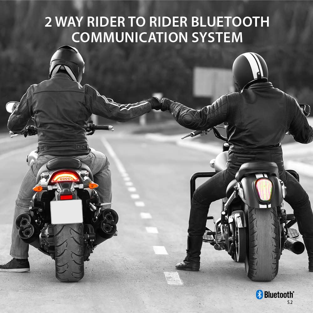 Cardo Systems FREECOM - 2 Cascos de Motocicleta con Sistema de comunicación Bluetooth de 2 vías, conectividad Bluetooth Universal, Impermeable, Altavoces de 40 mm, Paquete Doble