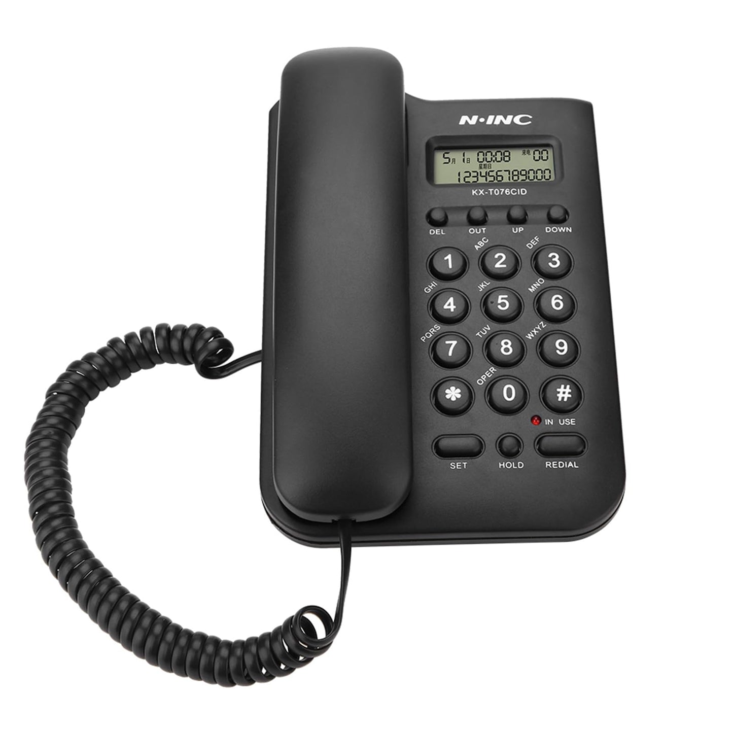 Ciglow Teléfono, FSK/DTMF Dual, Teléfono Lindline de Escritorio con Pantalla de Identificación de Llamadas para la Oficina en el Hogar Fácil de Instalar(Negro)
