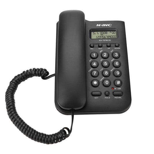 Ciglow Teléfono, FSK/DTMF Dual, Teléfono Lindline de Escritorio con Pantalla de Identificación de Llamadas para la Oficina en el Hogar Fácil de Instalar(Negro)