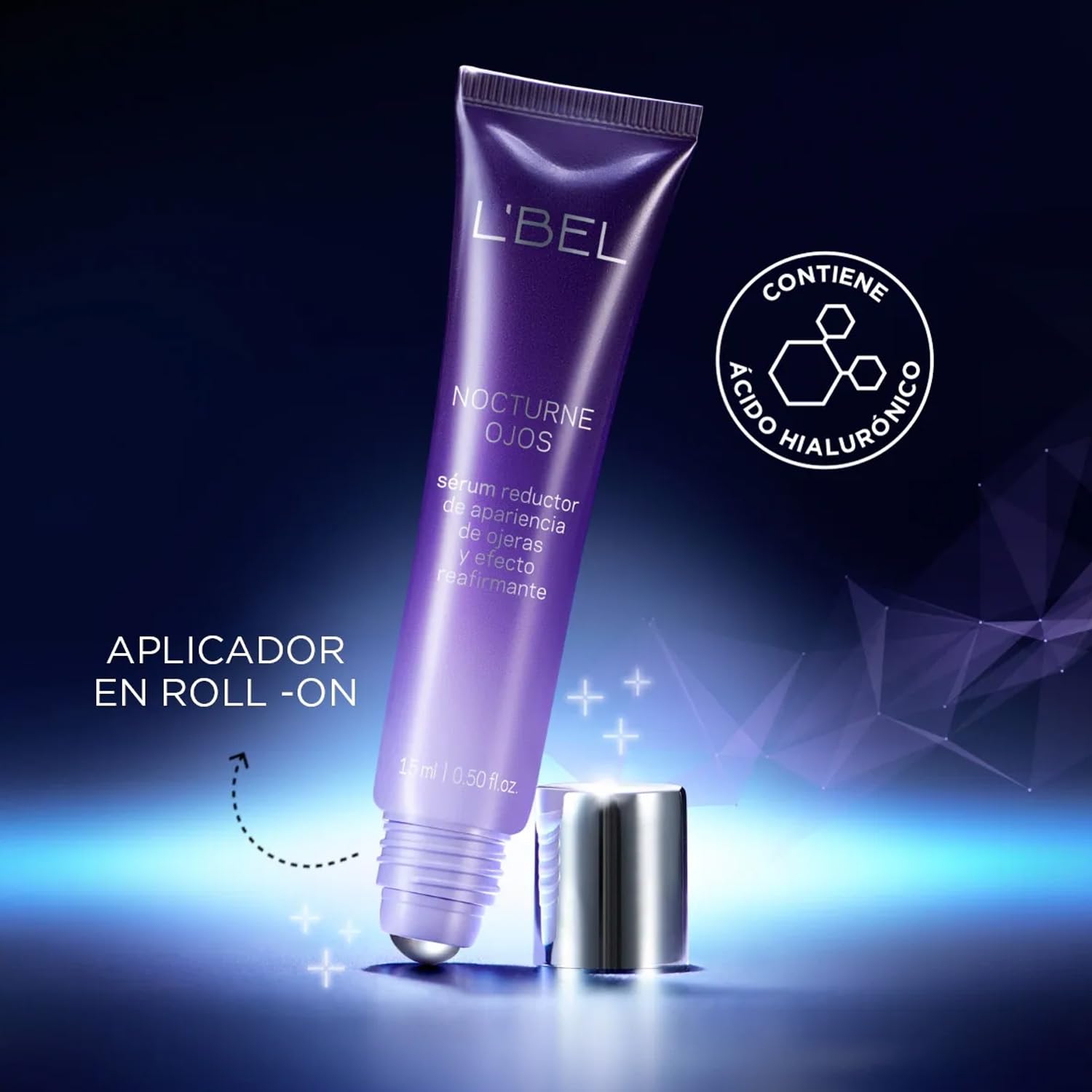 L'BEL - Set Nocturne, Contorno Ojos 15 g + Sérum Antiedad 30 ml + Bolsa de Regalo, con Ácido Hialurónico, Cuidado Facial, Skincare, para Todas Edades, para Rosto Saludable y Descansado