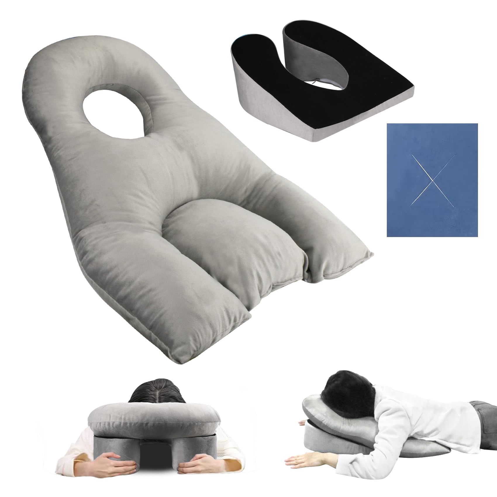 Almohada Facial SXZCYX Blanca para Recuperación de Cirugía Ocular y Masajes Propensos