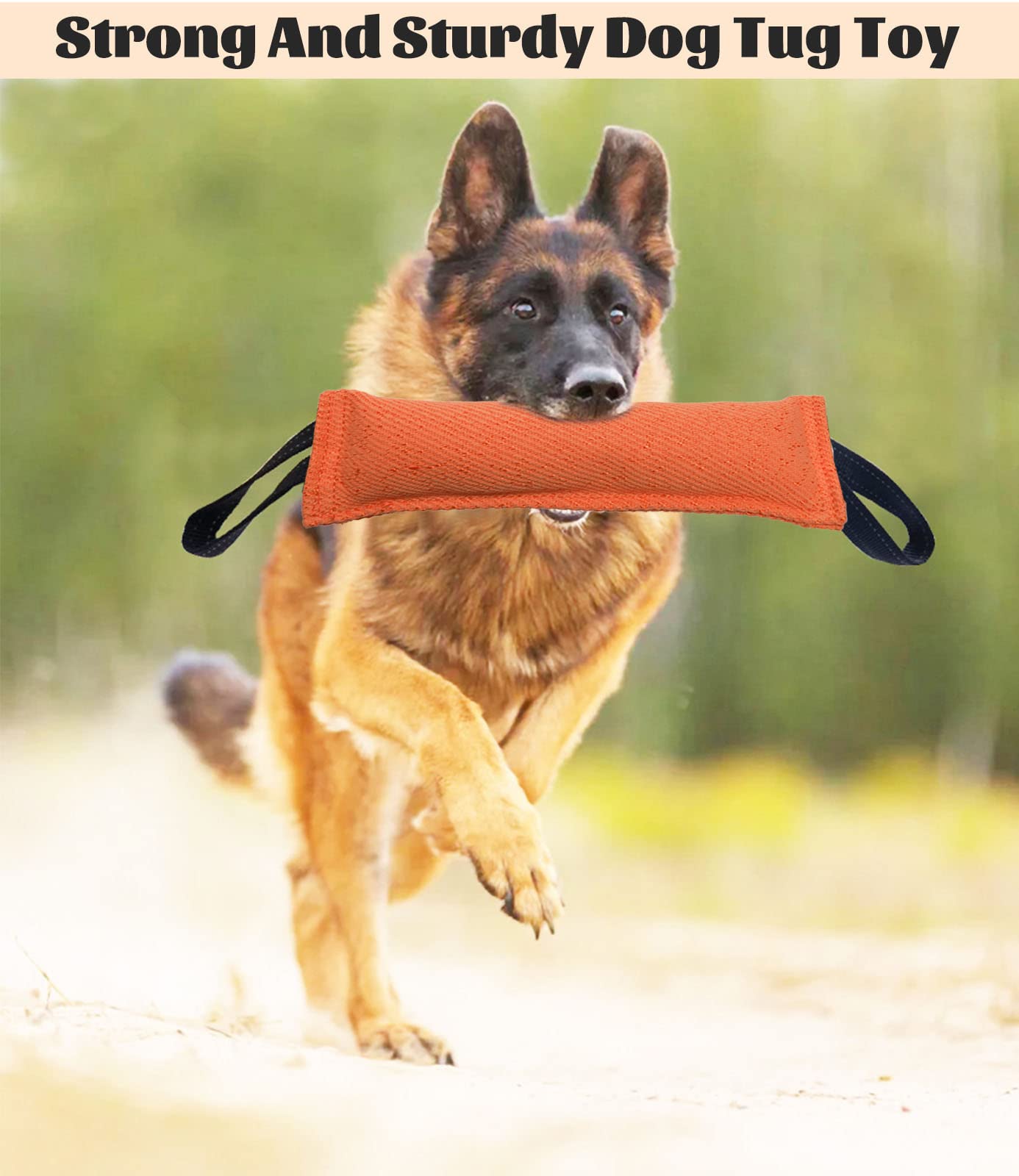 Clysrou Juguete para perros de juguete, almohada resistente de yute – duradero, equipo de entrenamiento – Juguete interactivo para cachorros a perros grandes. (Naranja)..