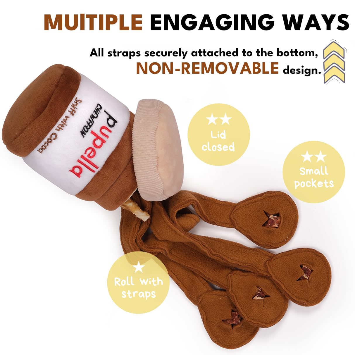 CHEWFFON - Juguete interactivo para perros, rompecabezas para estimulación mental y cazadores de golosinas, para perros pequeños, medianos y grandes