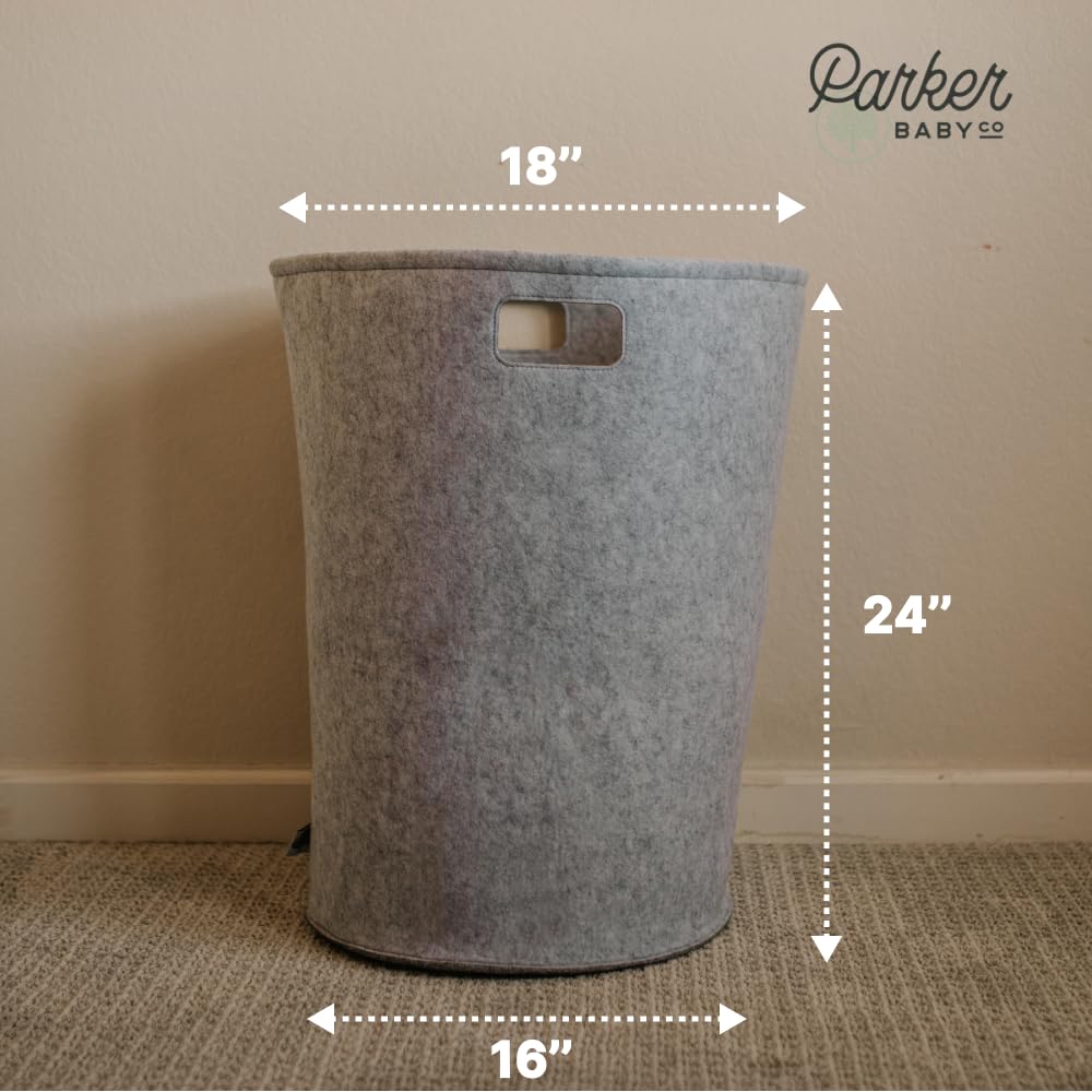 Parker - Cesta de almacenamiento de fieltro para guardería de bebé, color gris