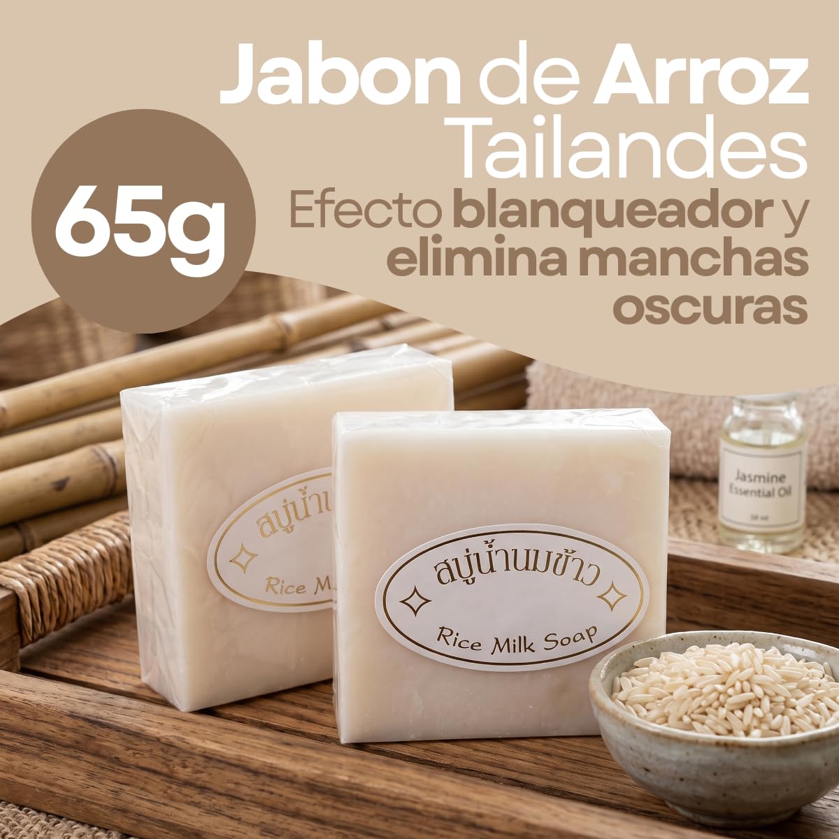 UNIVERSOENLÍNEA.COM Paquete 12 Jabónes Tailandés De Arroz Hecho A Mano Colágeno Vitamina E Blanqueamiento Hidratante Baño Piel Limpiadora Jabón De Leche