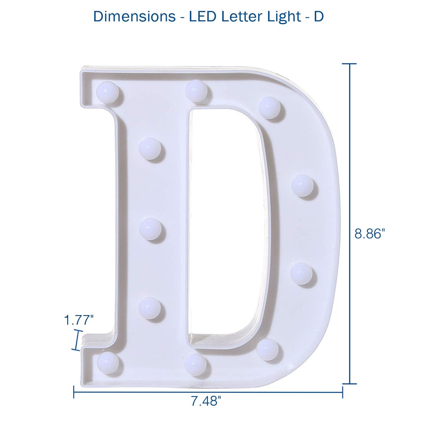Letras Iluminadas con Luces LED VITI D para Decoración de Pared y Bodas