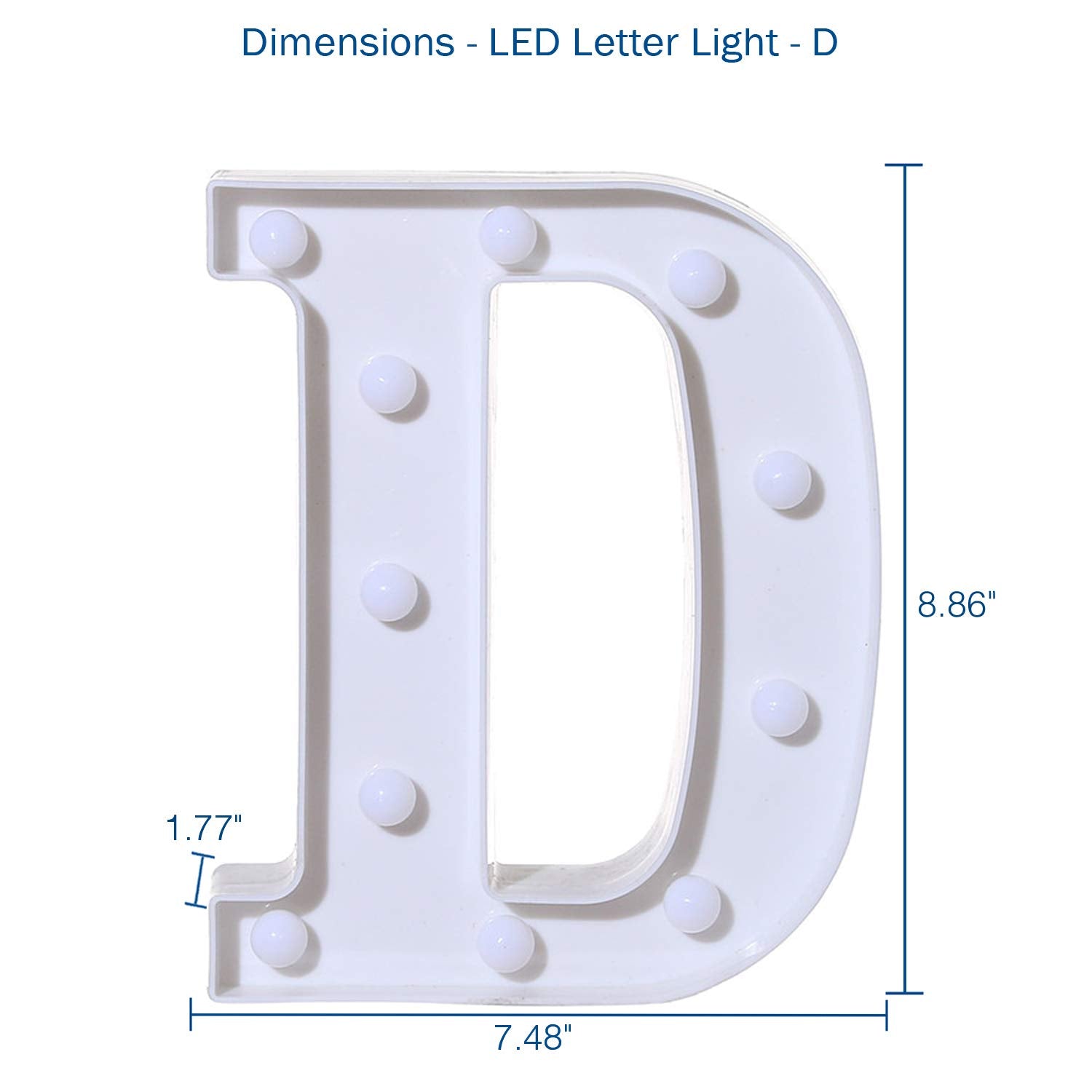 Letras Iluminadas con Luces LED VITI D para Decoración de Pared y Bodas