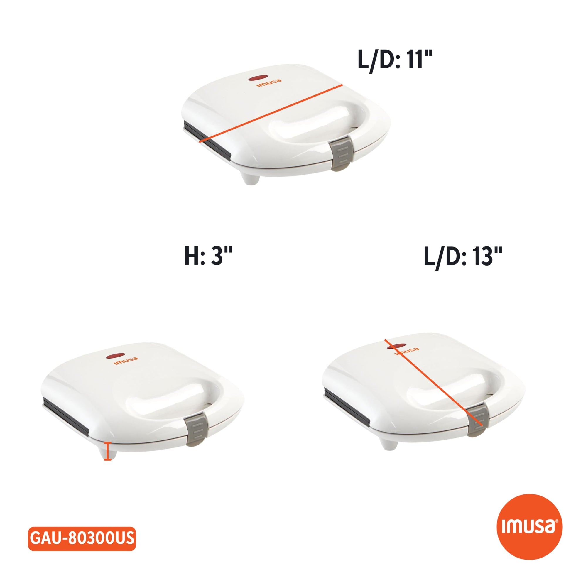 IMUSA USA - Máquina eléctrica de 4 ranuras con superficie antiadherente (1.200 vatios)
