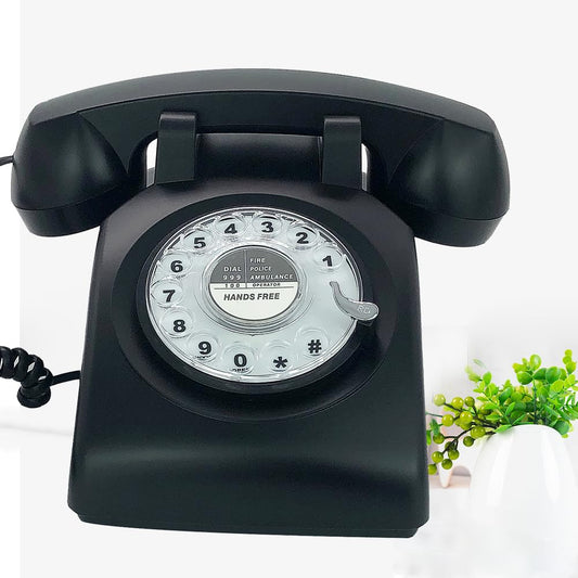 TelPal - Teléfono retro de una sola línea con cable de computadora, esfera giratoria clásica, estilo clásico, manos libres, teléfono fijo para el hogar/oficina/hotel, teléfonos antiguos para personas