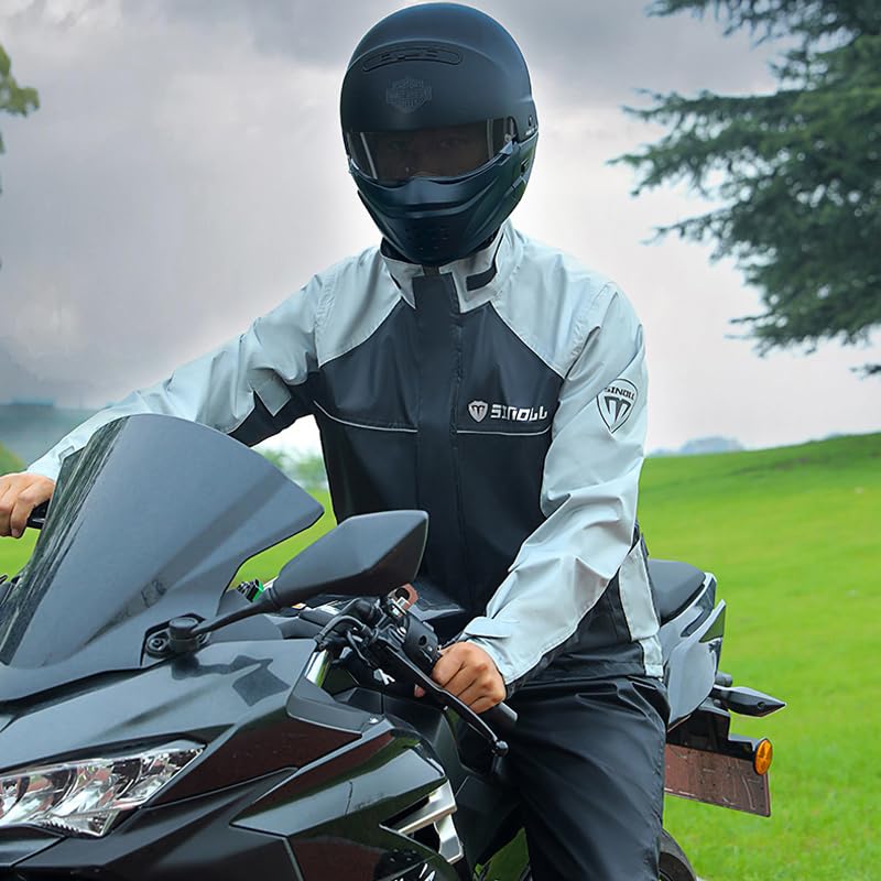 Traje Impermeable SINOLL Reflectante Motocicletas con Fundas Ocultas para Hombre y Mujer